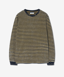 ECORR（エコル）の「ヴィンテージウォッシュドストライプロングスリーブ_イエロー（Tシャツ/カットソー）」