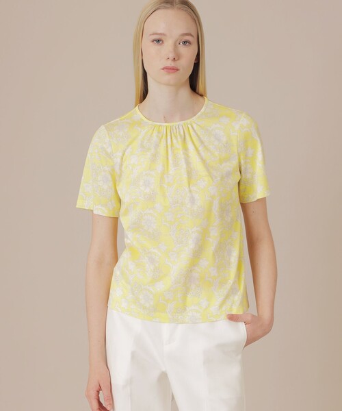MACKINTOSH LONDON(マッキントッシュ ロンドン)の「【BIBURY FLOWER】バイブリーコットンTシャツ(Tシャツ/カットソー・レディース・グリーン/ブルー/イエロー/ベージュ・38/40)」の4枚目の写真