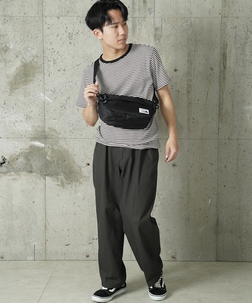 Healthknit Product(ヘルスニットプロダクト)の「"07"≪Healthknit Product≫2ポケット/7L ナイロン ショルダーバッグ(ショルダーバッグ・メンズ・ブラック・ONE SIZE)」の3枚目の写真