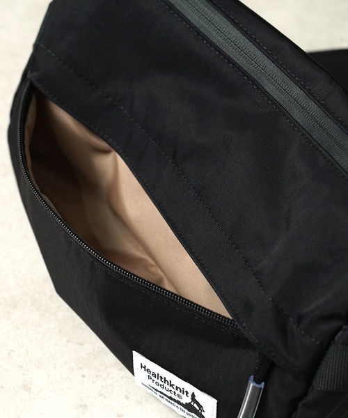 Healthknit Product(ヘルスニットプロダクト)の「"07"≪Healthknit Product≫2ポケット/7L ナイロン ショルダーバッグ(ショルダーバッグ・メンズ・ブラック・ONE SIZE)」の12枚目の写真