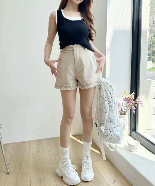 Ada.(エイダ)の「裾フリル ショート パンツ(その他パンツ・レディース・ブラック/ホワイト/ベージュ・M/S)」の15枚目の写真