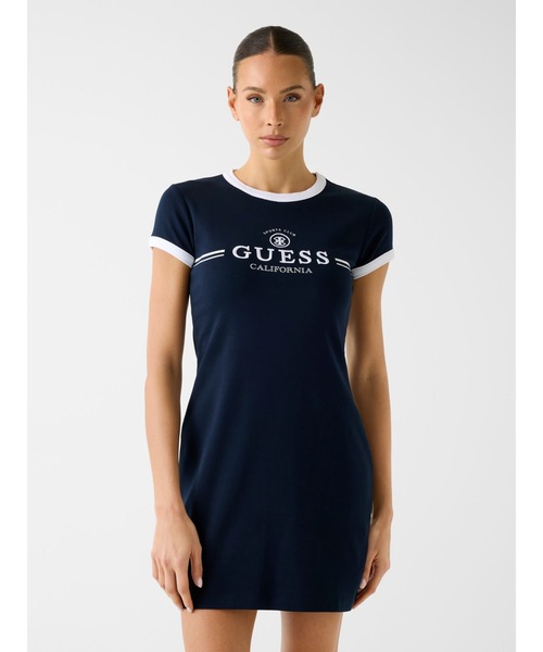 Guess（ゲス）の「MILA Mini Dress ワンピース（ワンピース・レディース・ホワイト/ネイビー・X-SMALL/SMALL/MEDIUM/LARGE）」の2枚目の写真