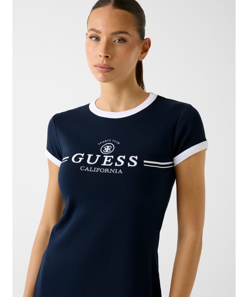 Guess（ゲス）の「MILA Mini Dress ワンピース（ワンピース・レディース・ホワイト/ネイビー・X-SMALL/SMALL/MEDIUM/LARGE）」の4枚目の写真