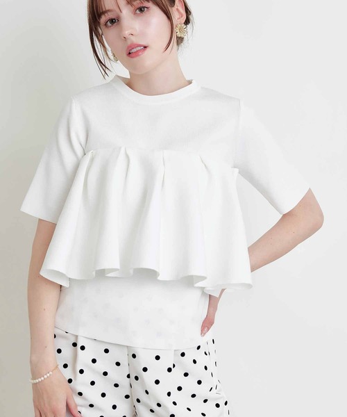 PICCIN PERLA(ピッチンペルラ)の「ケープ付きニット(ニット/セーター・レディース・ブラック/サックスブルー/オフホワイト・M)」の5枚目の写真