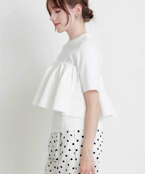 PICCIN PERLA(ピッチンペルラ)の「ケープ付きニット(ニット/セーター・レディース・ブラック/サックスブルー/オフホワイト・M)」の6枚目の写真