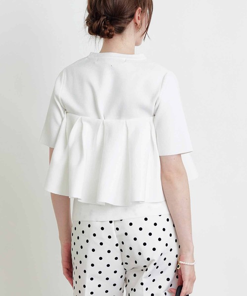 PICCIN PERLA(ピッチンペルラ)の「ケープ付きニット(ニット/セーター・レディース・ブラック/サックスブルー/オフホワイト・M)」の7枚目の写真