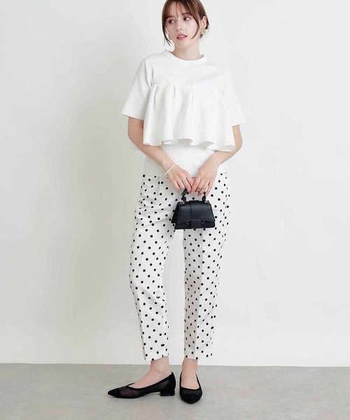 PICCIN PERLA(ピッチンペルラ)の「ケープ付きニット(ニット/セーター・レディース・ブラック/サックスブルー/オフホワイト・M)」の8枚目の写真