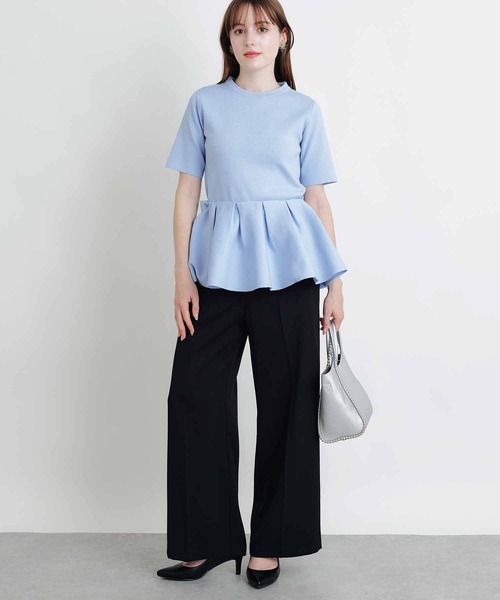 PICCIN PERLA(ピッチンペルラ)の「ケープ付きニット(ニット/セーター・レディース・ブラック/サックスブルー/オフホワイト・M)」の19枚目の写真