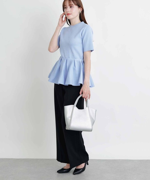 PICCIN PERLA(ピッチンペルラ)の「ケープ付きニット(ニット/セーター・レディース・ブラック/サックスブルー/オフホワイト・M)」の20枚目の写真