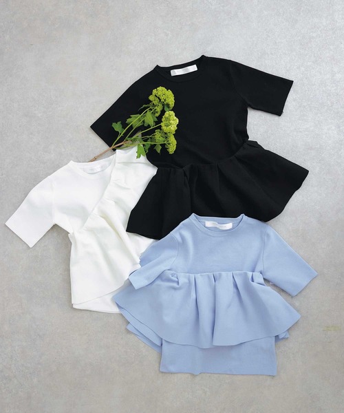 PICCIN PERLA(ピッチンペルラ)の「ケープ付きニット(ニット/セーター・レディース・ブラック/サックスブルー/オフホワイト・M)」の4枚目の写真
