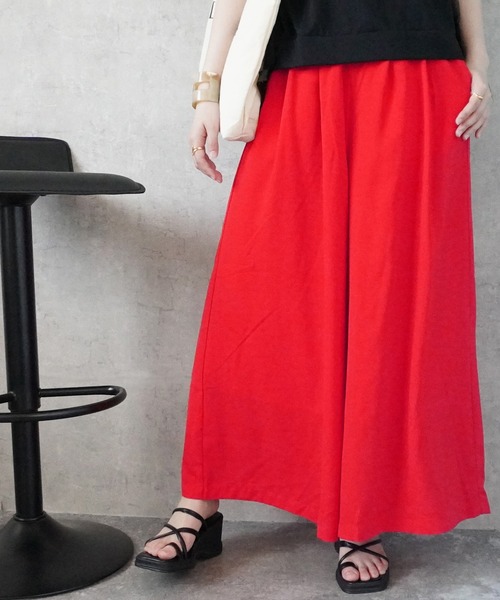 Emma（SELECT LEVERY）（エマ セレクトリベリー）の「リネンライクスカーチョ（スカート・レディース・ブラック/オレンジ/ベージュ・X-LARGE/LARGE/MEDIUM/SMALL）」の3枚目の写真