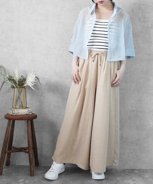 Emma（SELECT LEVERY）（エマ セレクトリベリー）の「リネンライクスカーチョ（スカート・レディース・ブラック/オレンジ/ベージュ・X-LARGE/LARGE/MEDIUM/SMALL）」の22枚目の写真