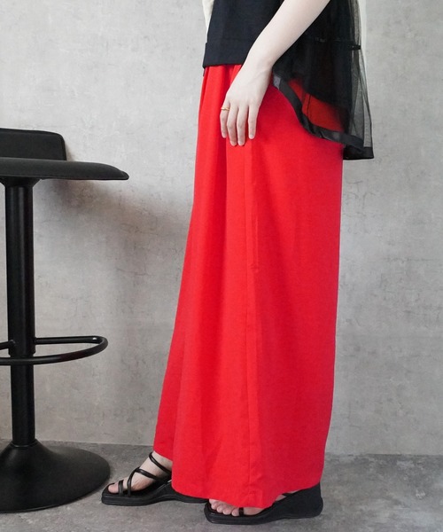 Emma（SELECT LEVERY）（エマ セレクトリベリー）の「リネンライクスカーチョ（スカート・レディース・ブラック/オレンジ/ベージュ・X-LARGE/LARGE/MEDIUM/SMALL）」の5枚目の写真