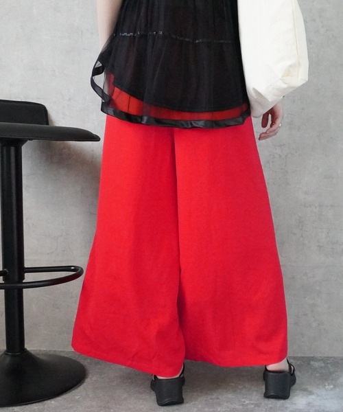 Emma（SELECT LEVERY）（エマ セレクトリベリー）の「リネンライクスカーチョ（スカート・レディース・ブラック/オレンジ/ベージュ・X-LARGE/LARGE/MEDIUM/SMALL）」の7枚目の写真