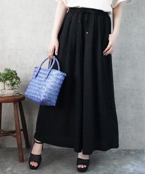 Emma（SELECT LEVERY）（エマ セレクトリベリー）の「リネンライクスカーチョ（スカート・レディース・ブラック/オレンジ/ベージュ・X-LARGE/LARGE/MEDIUM/SMALL）」の15枚目の写真