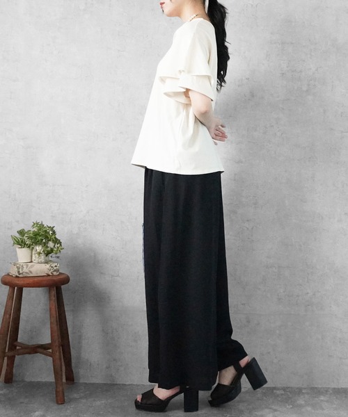 Emma（SELECT LEVERY）（エマ セレクトリベリー）の「リネンライクスカーチョ（スカート・レディース・ブラック/オレンジ/ベージュ・X-LARGE/LARGE/MEDIUM/SMALL）」の18枚目の写真