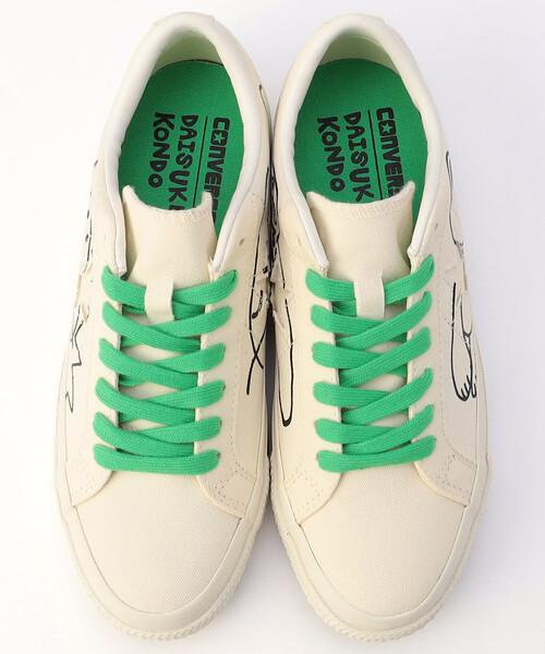 FREAK'S STORE（フリークスストア）の「CONVERSE/コンバース ONE STAR CANVAS / DAISUKE KONDO/ワンスターキャンバス / ダイスケコンドウ[23.5cm~24.5cm展開]（スニーカー・レディース・ホワイト・23.5cm/24.5cm）」の2枚目の写真