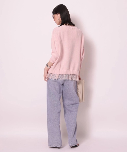 ピンクトッピングワイドデニムパンツ（その他パンツ）｜Arpege story