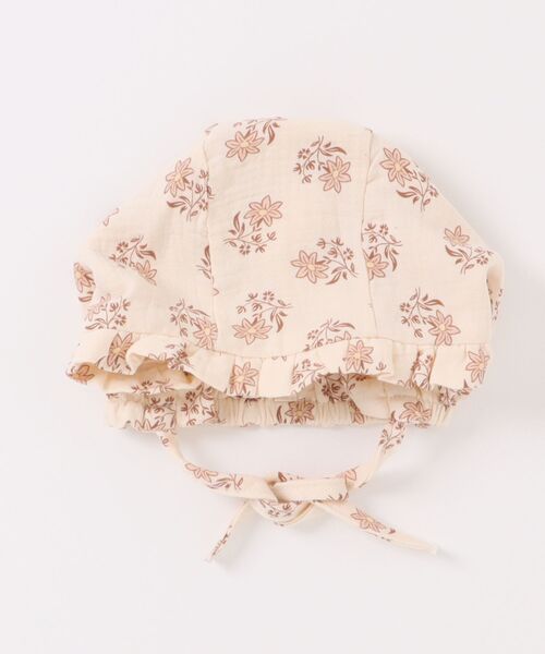 Quincy Mae（クインシーメイ）の「【Bs】【it】【Quincy Mae】25AW / Woven Ruffle Bonnet（ニットキャップ/ビーニー・キッズ・ホワイト系/ナチュラル・6-12M/12-24M）」の2枚目の写真