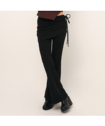 C LAYERED SKIRT PANTS_BLACK