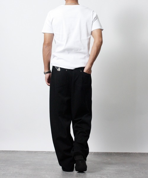 NYLAUS(ナイラス)の「【NYS】【ベルト/チェーン付き】2026新作 ワイドスウェットパンツ(スウェットパンツ・メンズ・ブラック/杢グレー/レッド・M/L/LL)」の9枚目の写真