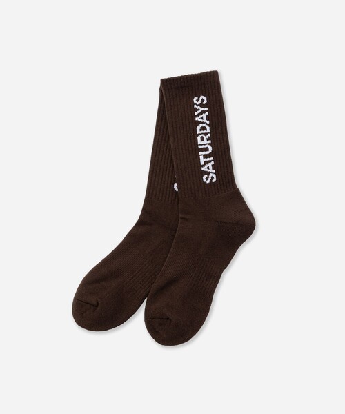 Saturdays NYC(サタデーズ ニューヨークシティ )の「Logo Socks(ソックス/靴下・メンズ・ブルー/グリーン/ダークブラウン・FREE)」の2枚目の写真