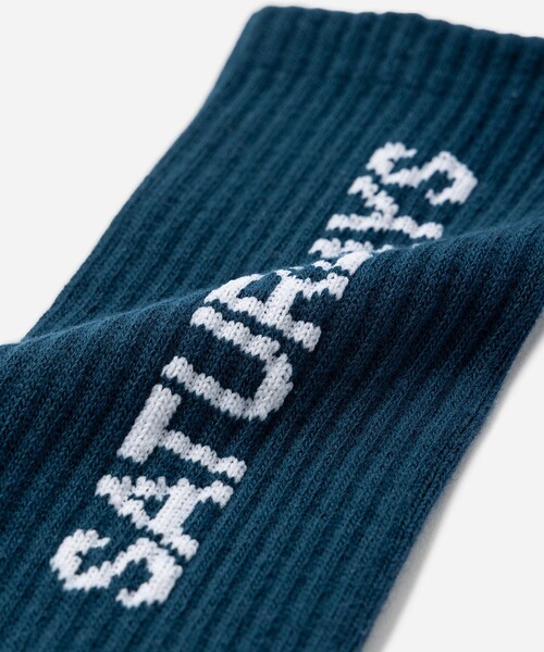 Saturdays NYC(サタデーズ ニューヨークシティ )の「Logo Socks(ソックス/靴下・メンズ・ブルー/グリーン/ダークブラウン・FREE)」の5枚目の写真