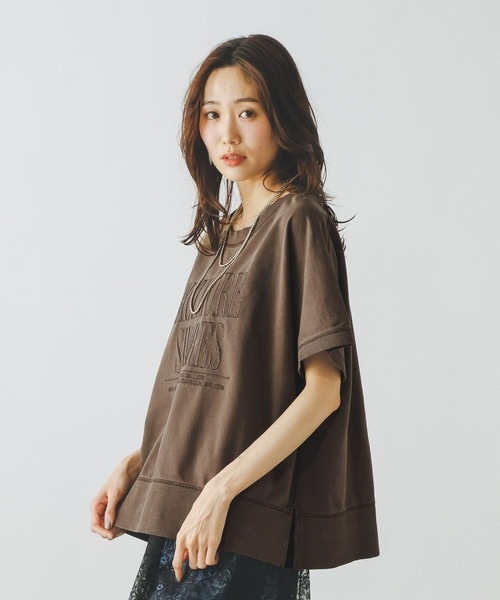GLOBAL WORK(グローバルワーク)の「ピグメントカレッジプルオーバー6分袖/660939(Tシャツ/カットソー・レディース・グレイッシュベージュ/ダークブラウン/ブルー/ダークグレー・MEDIUM/LARGE)」の17枚目の写真