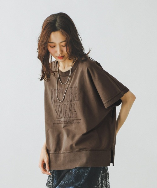 GLOBAL WORK(グローバルワーク)の「ピグメントカレッジプルオーバー6分袖/660939(Tシャツ/カットソー・レディース・グレイッシュベージュ/ダークブラウン/ブルー/ダークグレー・MEDIUM/LARGE)」の18枚目の写真