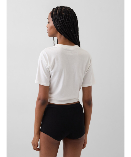 GAP(ギャップ)の「オーガニックコットン ストレッチ ハイライズ ボーイレングスショーツ(ショーツ・レディース・ブラック/ホワイト・S/XS/L/M/XXS)」の9枚目の写真