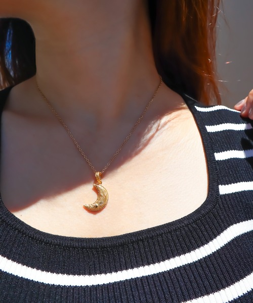 セール】Moon twist edge necklace/【ハワイアンジュエリー