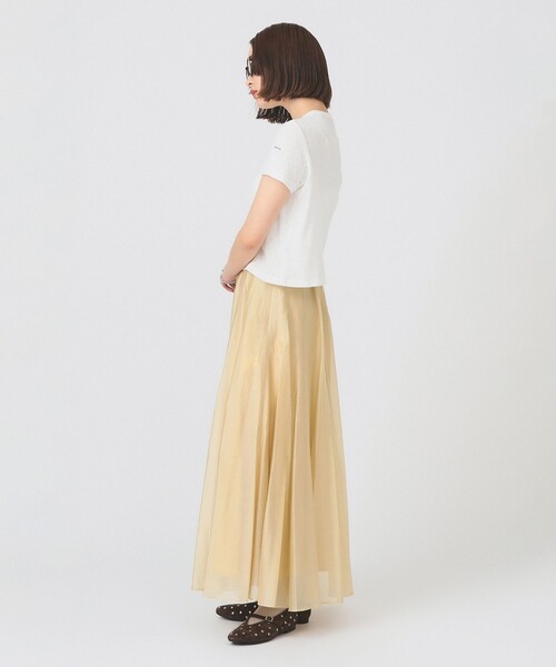 Ray BEAMS(レイビームス)の「【7/31再値下げ】ORCIVAL / パターン メッシュ クルーネック Tシャツ(Tシャツ/カットソー・レディース・ホワイト/レッド・1)」の4枚目の写真