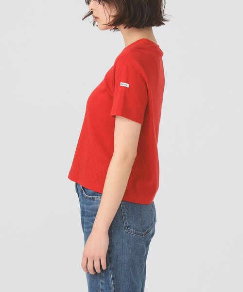 Ray BEAMS(レイビームス)の「【7/31再値下げ】ORCIVAL / パターン メッシュ クルーネック Tシャツ(Tシャツ/カットソー・レディース・ホワイト/レッド・1)」の12枚目の写真