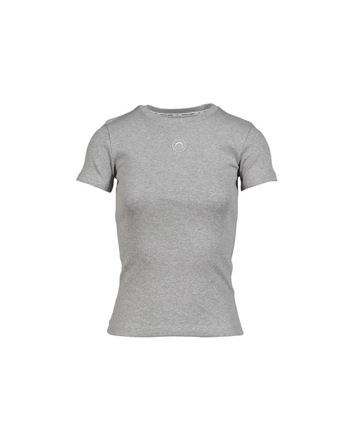 MARINE SERRE(マリーン・セル)の「MOON LOGO JERSEY SS BABY FIT T-SHIRT(Tシャツ/カットソー・レディース・ブラック/ホワイト/グレー・SMALL/X-SMALL/MEDIUM)」の1枚目の写真