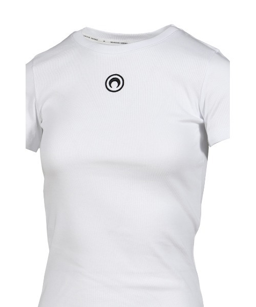 MARINE SERRE(マリーン・セル)の「MOON LOGO JERSEY SS BABY FIT T-SHIRT(Tシャツ/カットソー・レディース・ブラック/ホワイト・SMALL/X-SMALL/MEDIUM)」の9枚目の写真