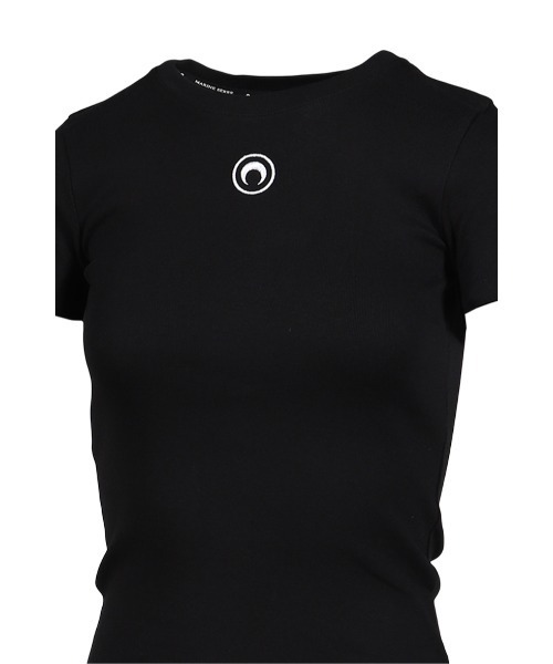 MARINE SERRE(マリーン・セル)の「MOON LOGO JERSEY SS BABY FIT T-SHIRT(Tシャツ/カットソー・レディース・ブラック/ホワイト・SMALL/X-SMALL/MEDIUM)」の5枚目の写真