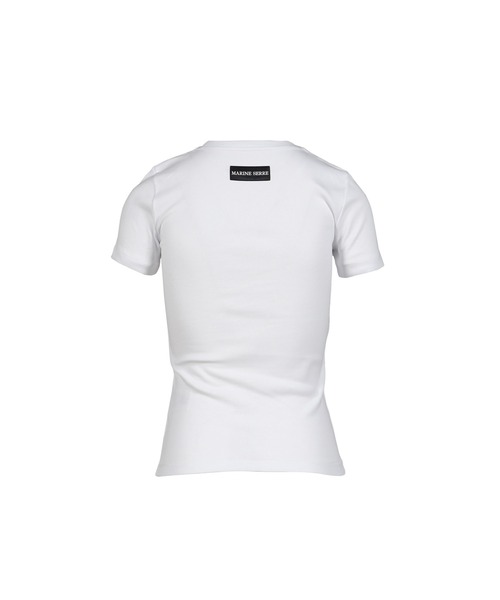 MARINE SERRE(マリーン・セル)の「MOON LOGO JERSEY SS BABY FIT T-SHIRT(Tシャツ/カットソー・レディース・ブラック/ホワイト・SMALL/X-SMALL/MEDIUM)」の12枚目の写真