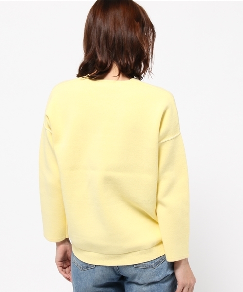 GALLARDAGALANTE（ガリャルダガランテ）の「両目編みVプルオーバーニット（ニット/セーター・レディース・ベージュ/イエロー・FREE）」の8枚目の写真