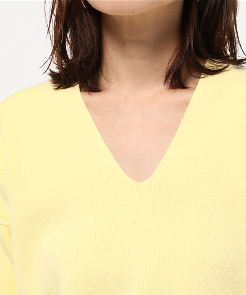 GALLARDAGALANTE（ガリャルダガランテ）の「両目編みVプルオーバーニット（ニット/セーター・レディース・ベージュ/イエロー・FREE）」の10枚目の写真