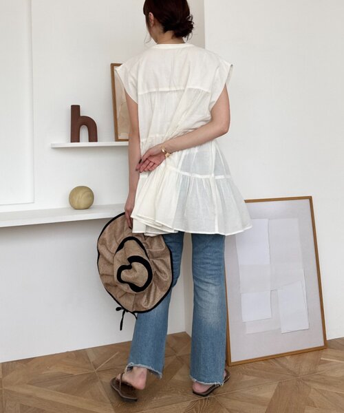 CIAOPANIC TYPY(チャオパニックティピー)の「【India】ハシゴレースティアードチュニックワンピ(シャツ/ブラウス・レディース・サックスブルー/アイボリー/ブラック・ONE SIZE)」の20枚目の写真