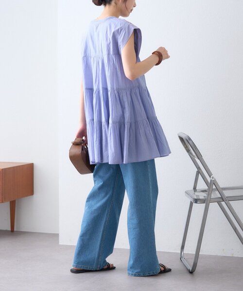 CIAOPANIC TYPY(チャオパニックティピー)の「【India】ハシゴレースティアードチュニックワンピ(シャツ/ブラウス・レディース・サックスブルー/アイボリー/ブラック・ONE SIZE)」の16枚目の写真