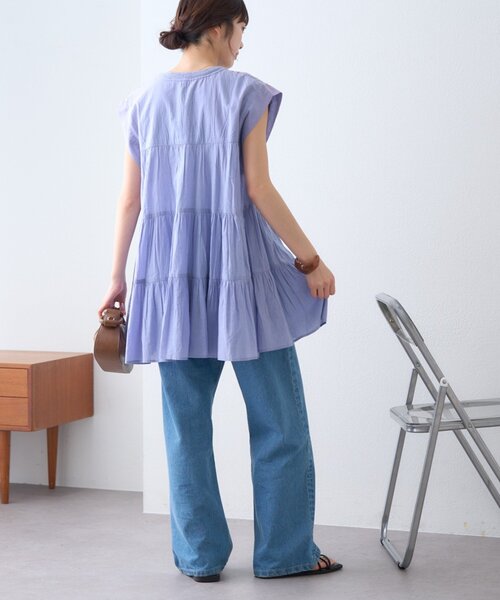 CIAOPANIC TYPY(チャオパニックティピー)の「【India】ハシゴレースティアードチュニックワンピ(シャツ/ブラウス・レディース・サックスブルー/アイボリー/ブラック・ONE SIZE)」の17枚目の写真