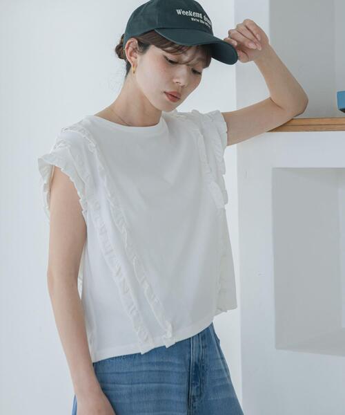 URBAN RESEARCH Sonny Label（アーバンリサーチサニーレーベル）の「ミニフリルフレンチTシャツ（Tシャツ/カットソー・レディース・ブラック/オフホワイト/ネイビー・FREE）」の6枚目の写真