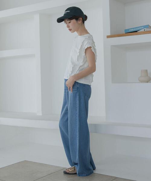 URBAN RESEARCH Sonny Label（アーバンリサーチサニーレーベル）の「ミニフリルフレンチTシャツ（Tシャツ/カットソー・レディース・ブラック/オフホワイト/ネイビー・FREE）」の10枚目の写真