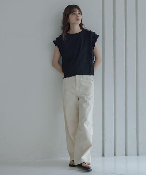 URBAN RESEARCH Sonny Label（アーバンリサーチサニーレーベル）の「ミニフリルフレンチTシャツ（Tシャツ/カットソー・レディース・ブラック/オフホワイト/ネイビー・FREE）」の18枚目の写真