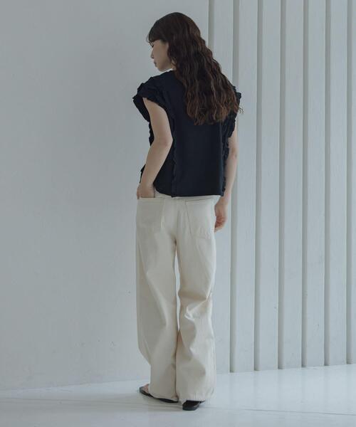 URBAN RESEARCH Sonny Label（アーバンリサーチサニーレーベル）の「ミニフリルフレンチTシャツ（Tシャツ/カットソー・レディース・ブラック/オフホワイト/ネイビー・FREE）」の19枚目の写真