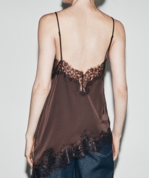 yuue' ( wear )（ユーイ）の「レーストリムサテンキャミソール（キャミソール・レディース・ブラック/ホワイト/ダークブラウン・FREE）」の20枚目の写真