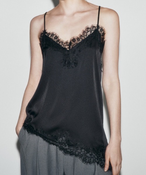 yuue' ( wear )（ユーイ）の「レーストリムサテンキャミソール（キャミソール・レディース・ブラック/ホワイト/ダークブラウン・FREE）」の13枚目の写真