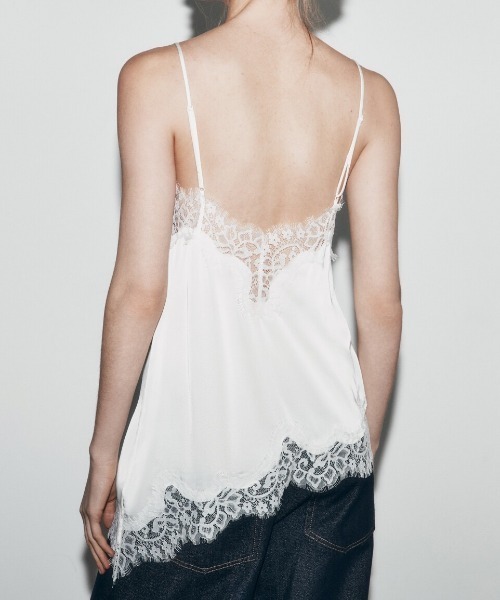 yuue' ( wear )（ユーイ）の「レーストリムサテンキャミソール（キャミソール・レディース・ブラック/ホワイト/ダークブラウン・FREE）」の9枚目の写真