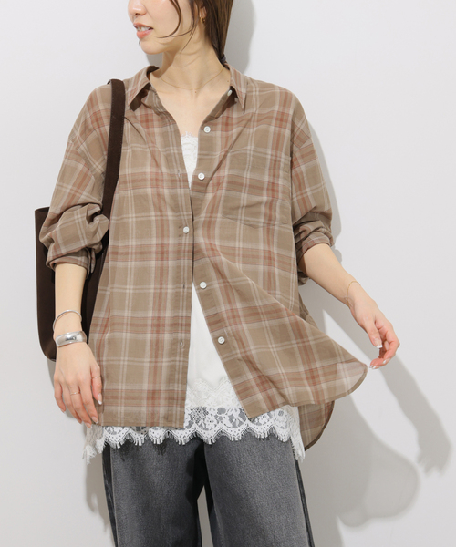 【完売品】シアーボイルコットンチェックシャツ シアーボイルコットンチェックシャツ（シャツ/ブラウス）｜JOURNAL